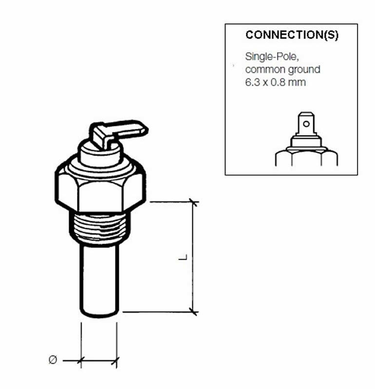 VDO Coolant temperature sender 120°C